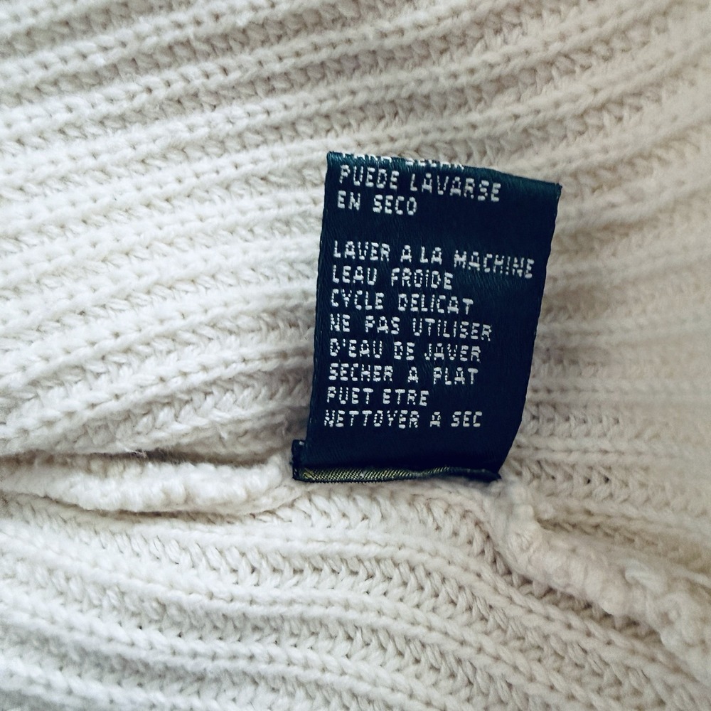 LAUREN RALPH LAUREN Cream Ivory Ribbed Turtleneck Sweater Womens Size XL - Picture 10 of 10